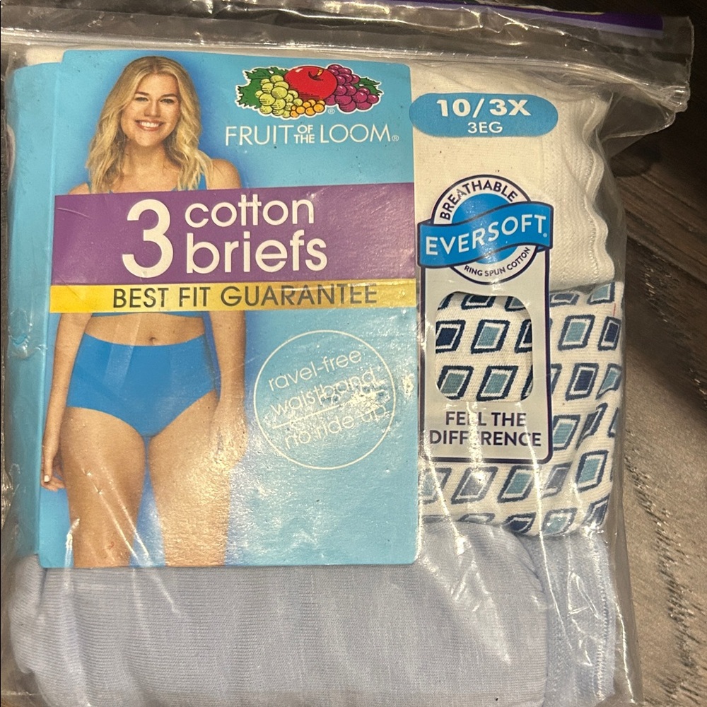 Size 3X Ladies Fruit of the Loom Women's Cotton Briefs